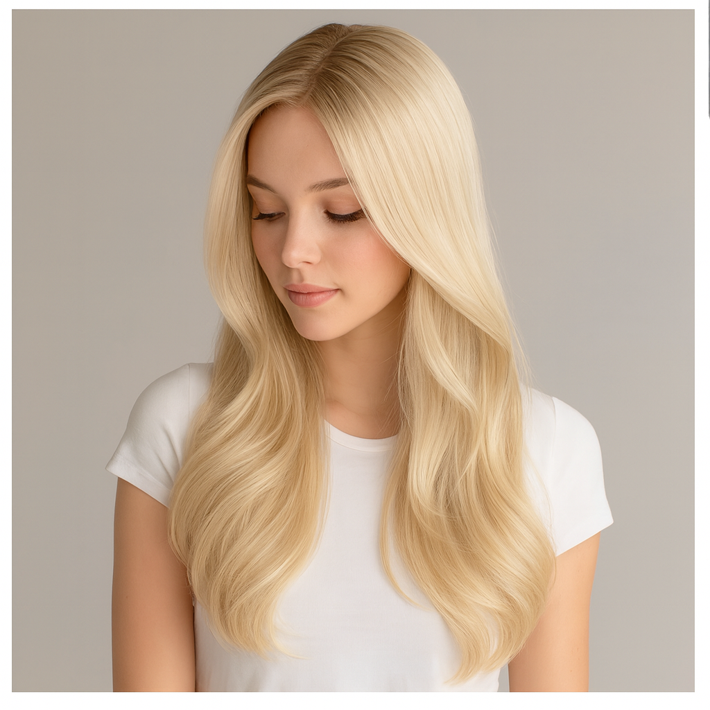 blonde extensions, tape-ins, K-tips, raw extensions, Inland Empire