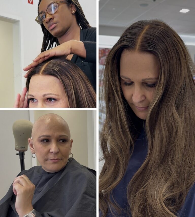 Medical wig installation for cancer client – SpadTress custom human hair medical wig transformation for women experiencing chemotherapy hair loss
